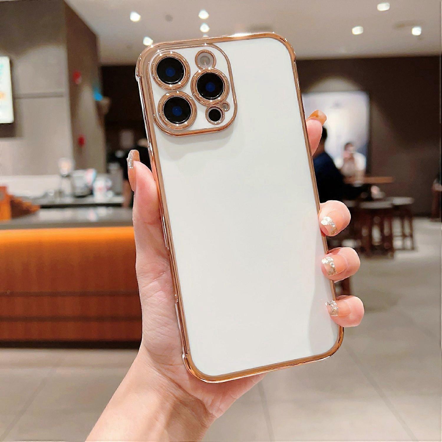 For iPhone 16 Pro Max Case Electroplated Frame TPU Soft Phone Cover