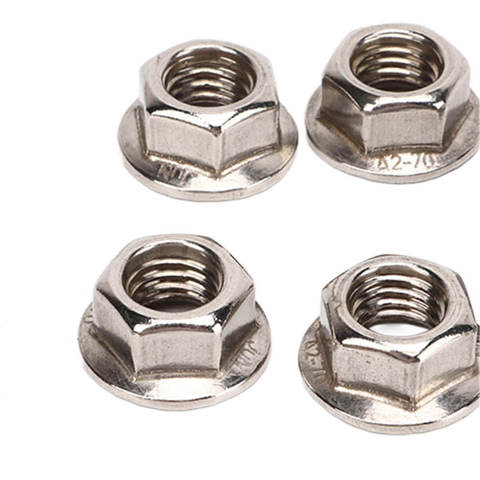 LM 40pcs M10x1.25mm Hxagonal Écrous à bride en acier inoxydable résistant à la rouille Ensemble d’écrous à bride fine QEI