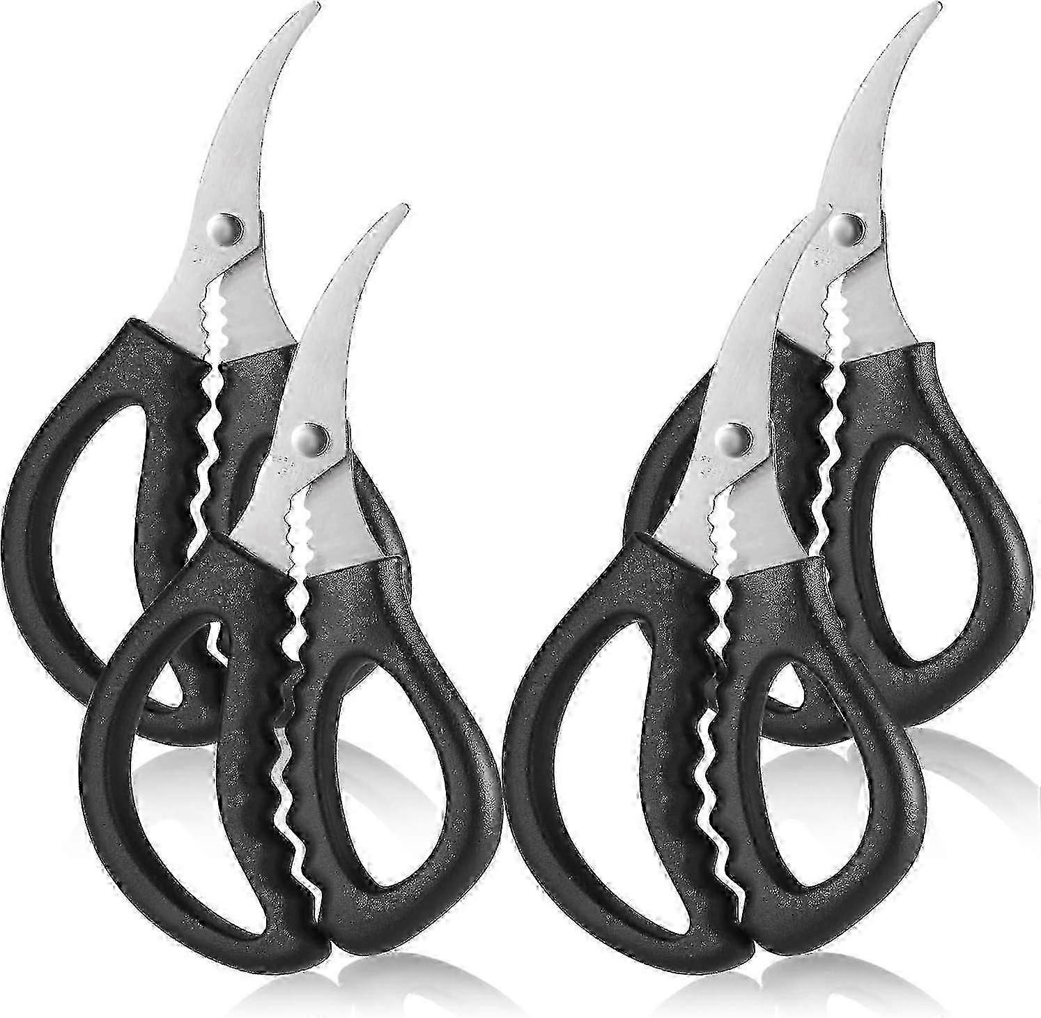 4 قطع المأكولات البحرية مقص سلطعون مقص الفولاذ المقاوم للصدأ المأكولات البحرية سلطعون السمك الروبيان جراد البحر مقص للمطبخ، متعددة الوظائف سلطعون الساق المفرقعات والأدوات