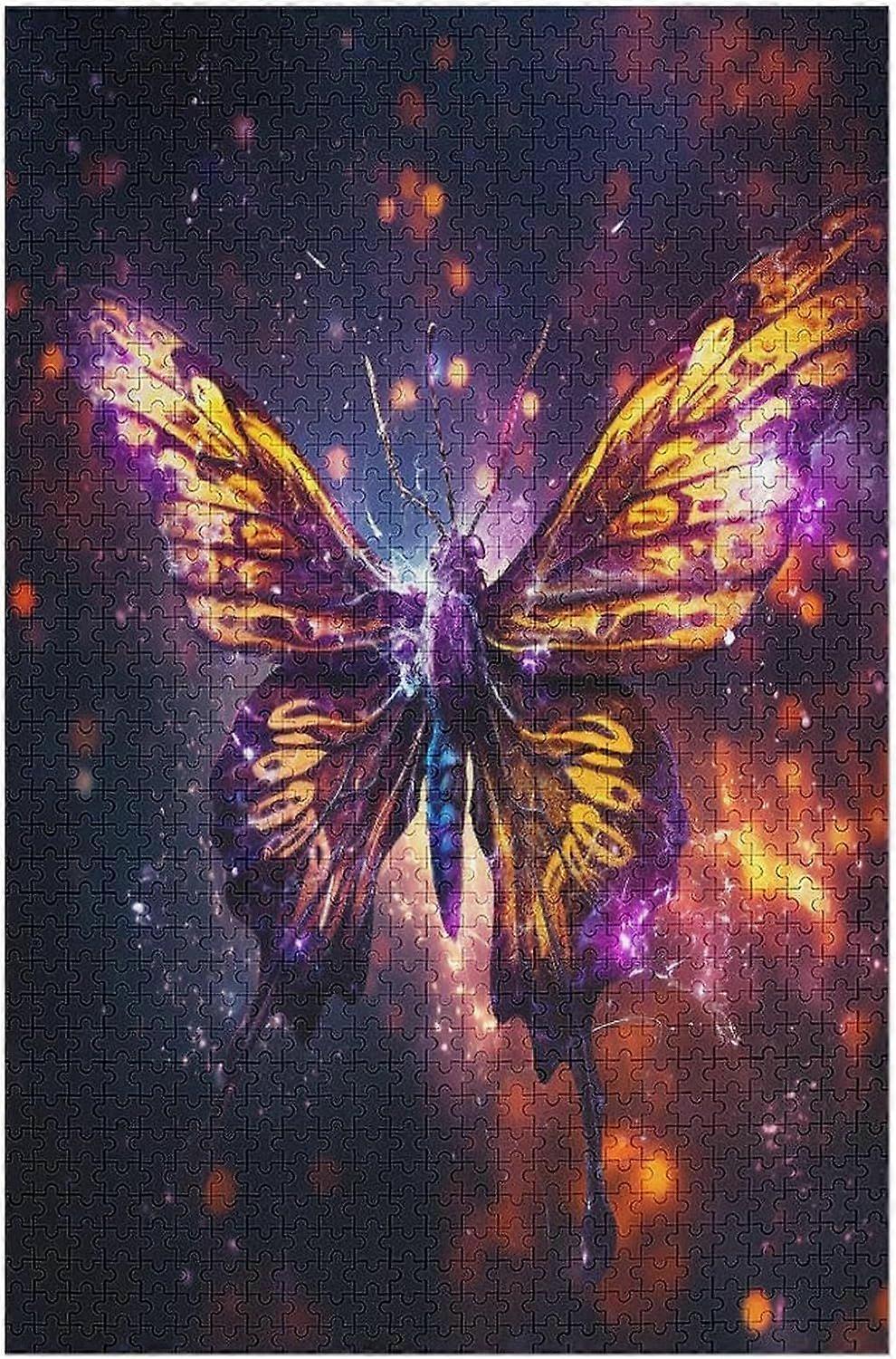 大人と子供のためのパズルの蝶1000ピース - 木製のパズル、ストレス解消パズルゲームとユニークなギフトスタイル3456