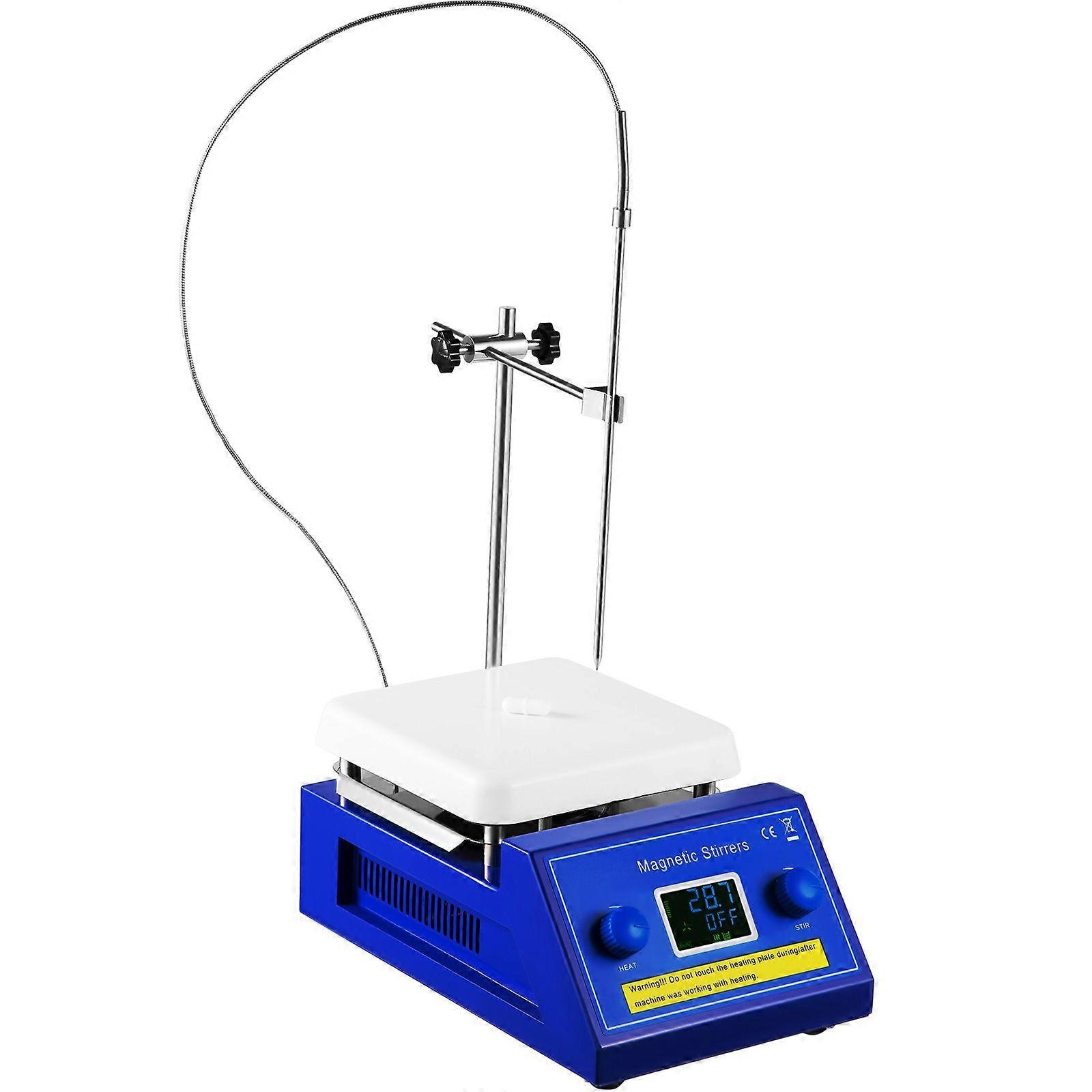 Agitador magnético de placa calefactora, velocidad ajustable de 200-2000 RPM, capacidad de agitación de 5L, agitador magnético de laboratorio con temperatura máxima de calentamiento de 608F / 320C