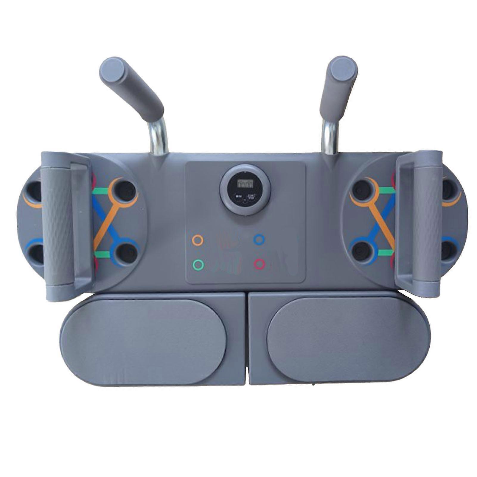 Push Up Plank Training Board Portable Multi Function Home Fitness Equipment with Resistance Bands