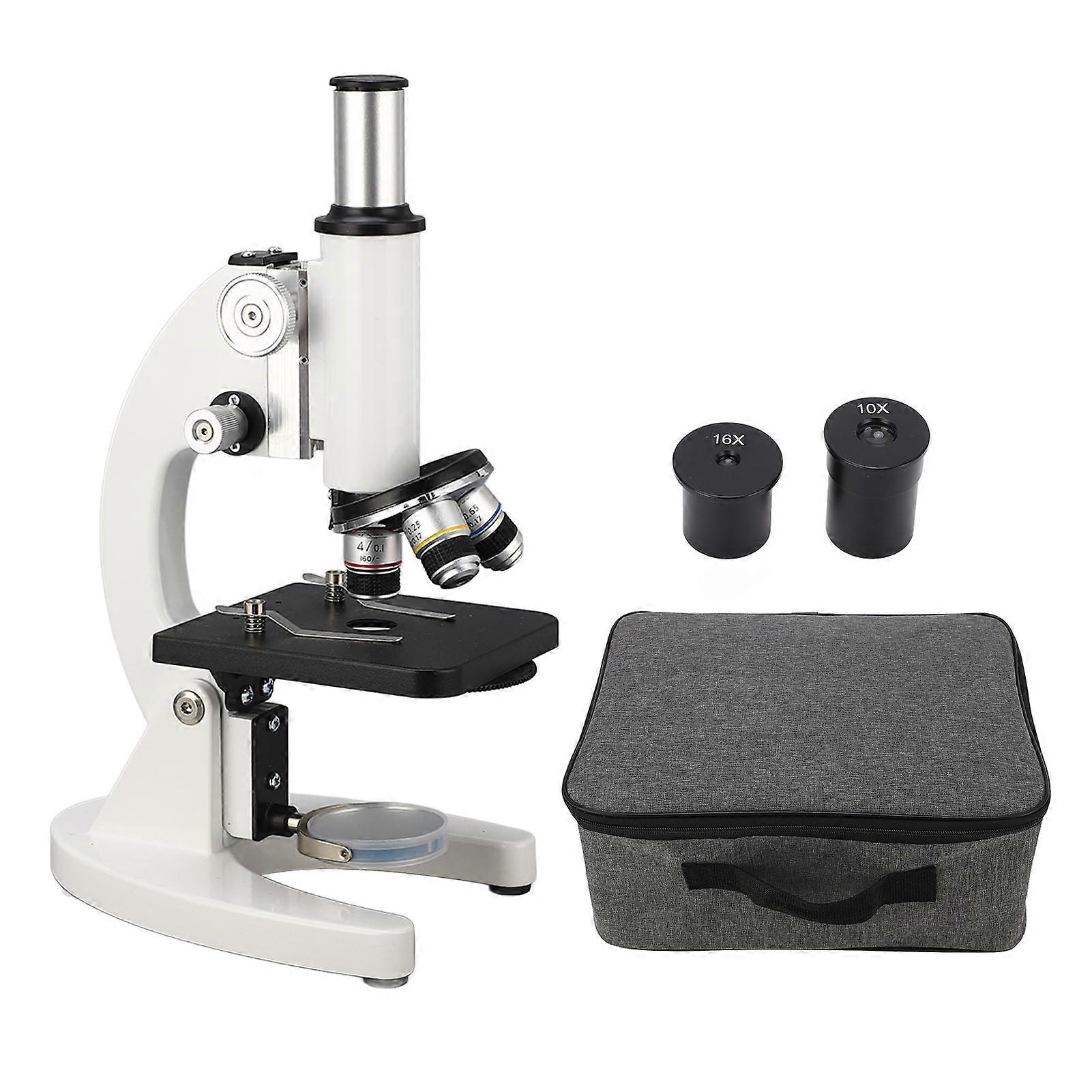 640X Monocular Microscope Stainless Steel Dual Coaxial Focus Handwheel Microscope Kit