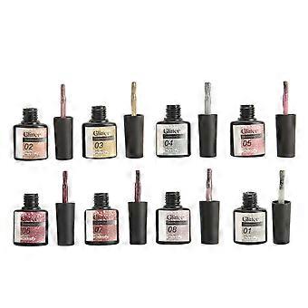 8pcs Glitter Manicure Gel Portable Long Lasting Reflective Sparkly Shiny Nail Gel Polish for Salon