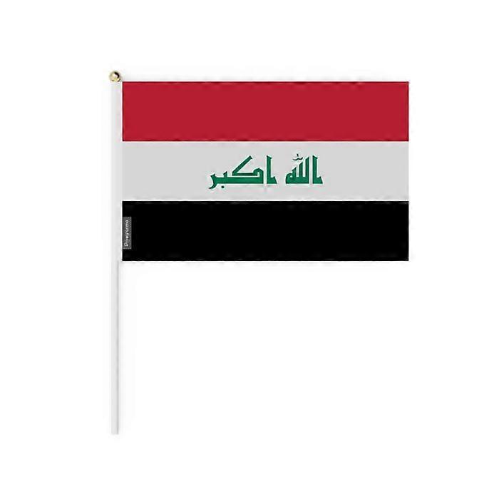 Mini Flag - Iraq - 30 x 45 cm - Durable Polyester - Double-Sided Printing - Lightweight and Practical