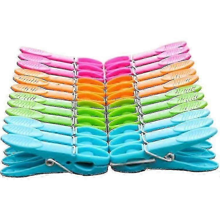 48 Assorted Clothespins Green, Blue, Orange, Pink