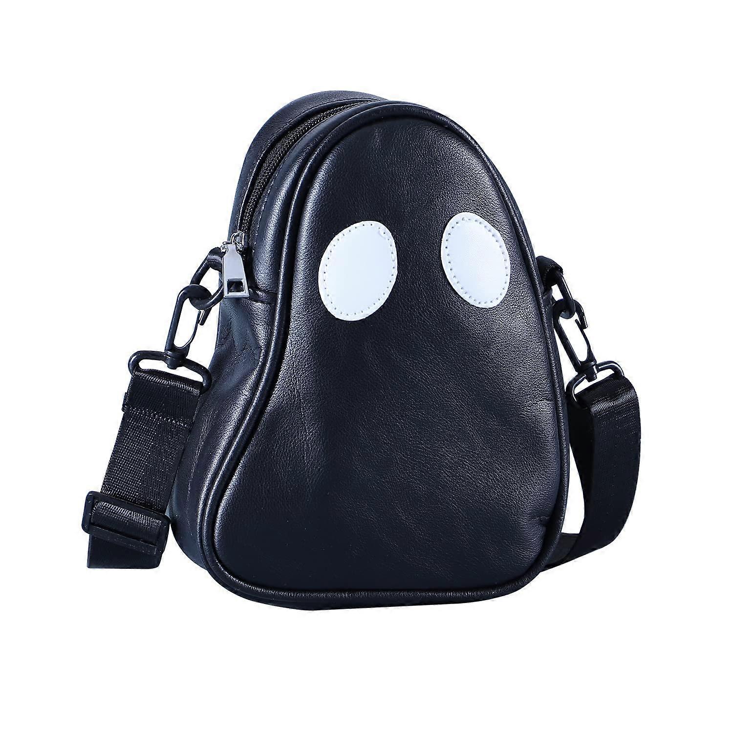 PU Leather Funny Ghost Bag Splicing Color-Blocking Devil Crossbody Messenger Bag With Adjustable Phone Pocket For Woman