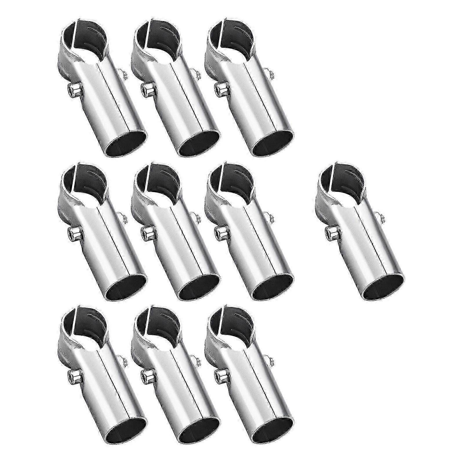 10 stk 25mm rustfrit stål rørforbindelser til runde rør - sølv