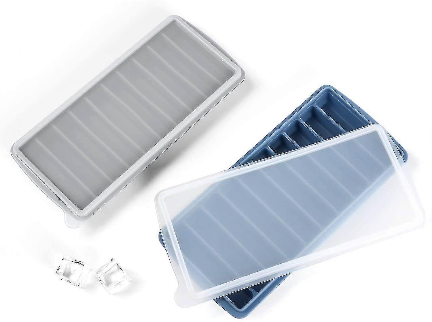 2 Pack Ice Cube Trays With Lids - Easy Push & Pop Ice Molds for Sports Bottles & Water Bottles