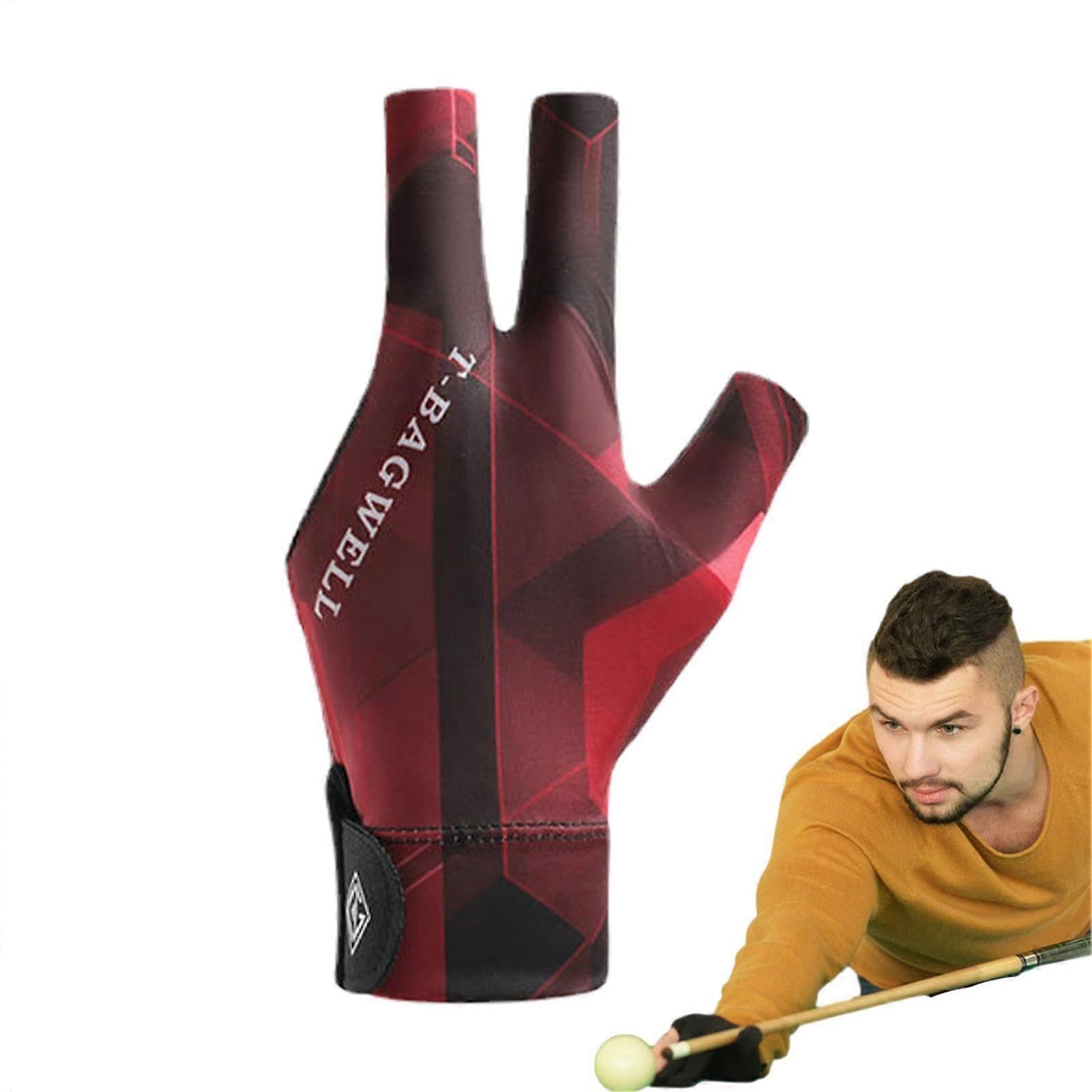 DREIFingerBillardhandschuhe Absorb sweat, breathable, nonslip gloves black red