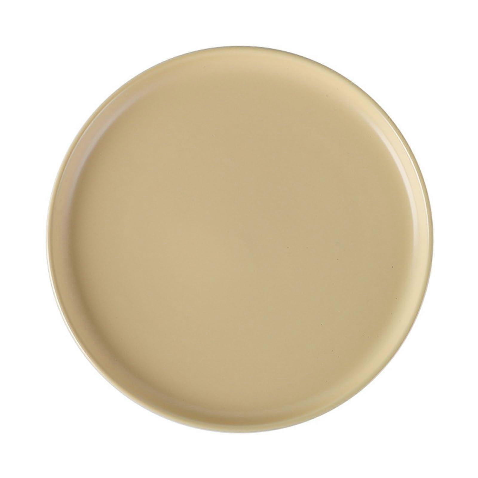 Ceramic Dinner Plate 10in Scandinavian Style Steak and Cake Serving Dish Yellow