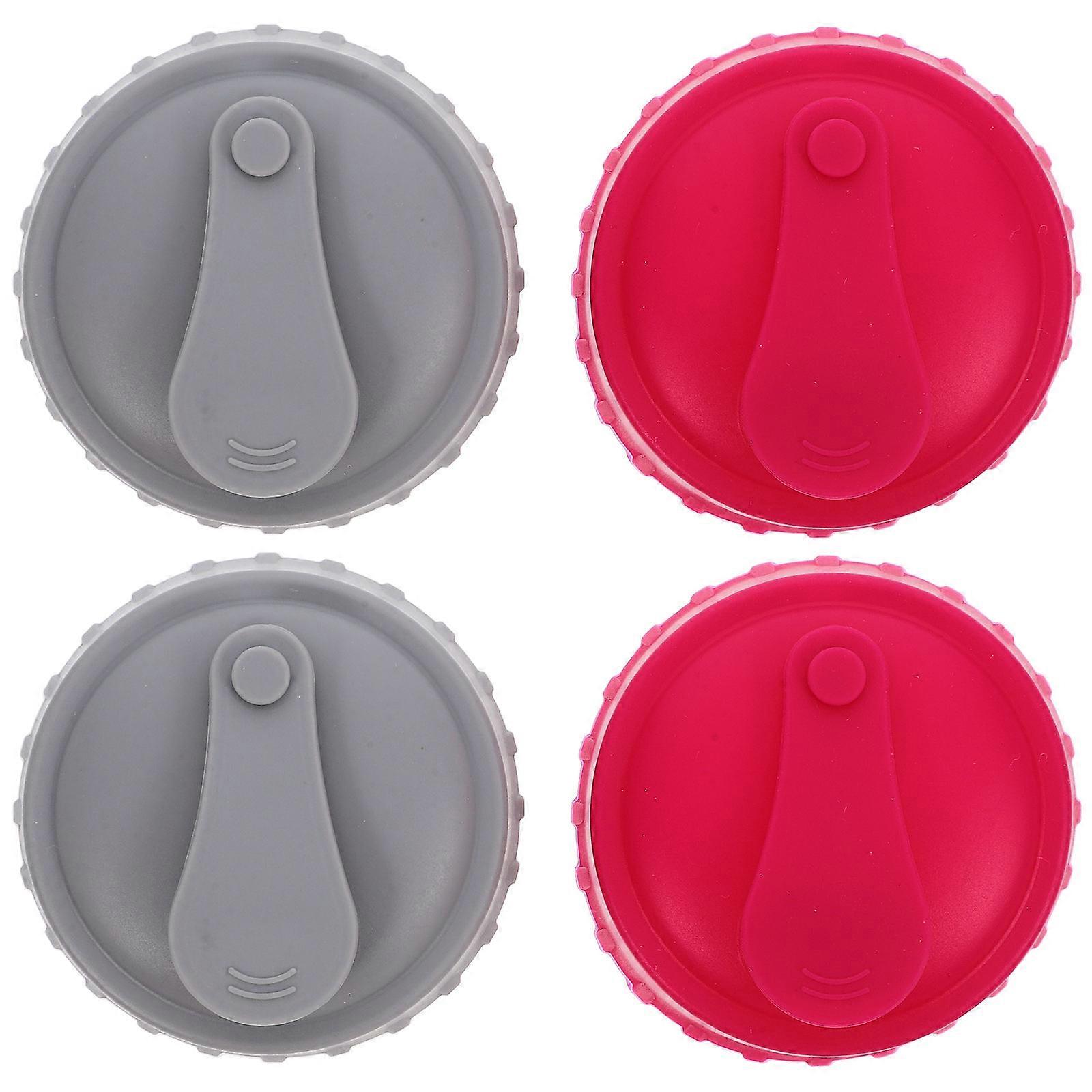 4pcs Reusable Silicone Can Lids for Soda, Beer, Juice Leak Proof Design, Fits Most Cans