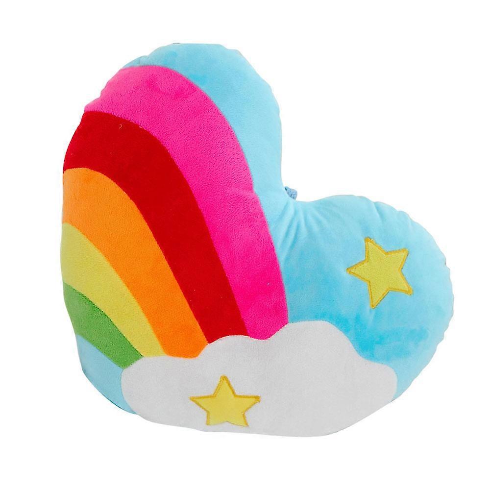 1pc Rainbow Heart Plush PP Cotton Throw Pillow Cushion (Random Pattern)