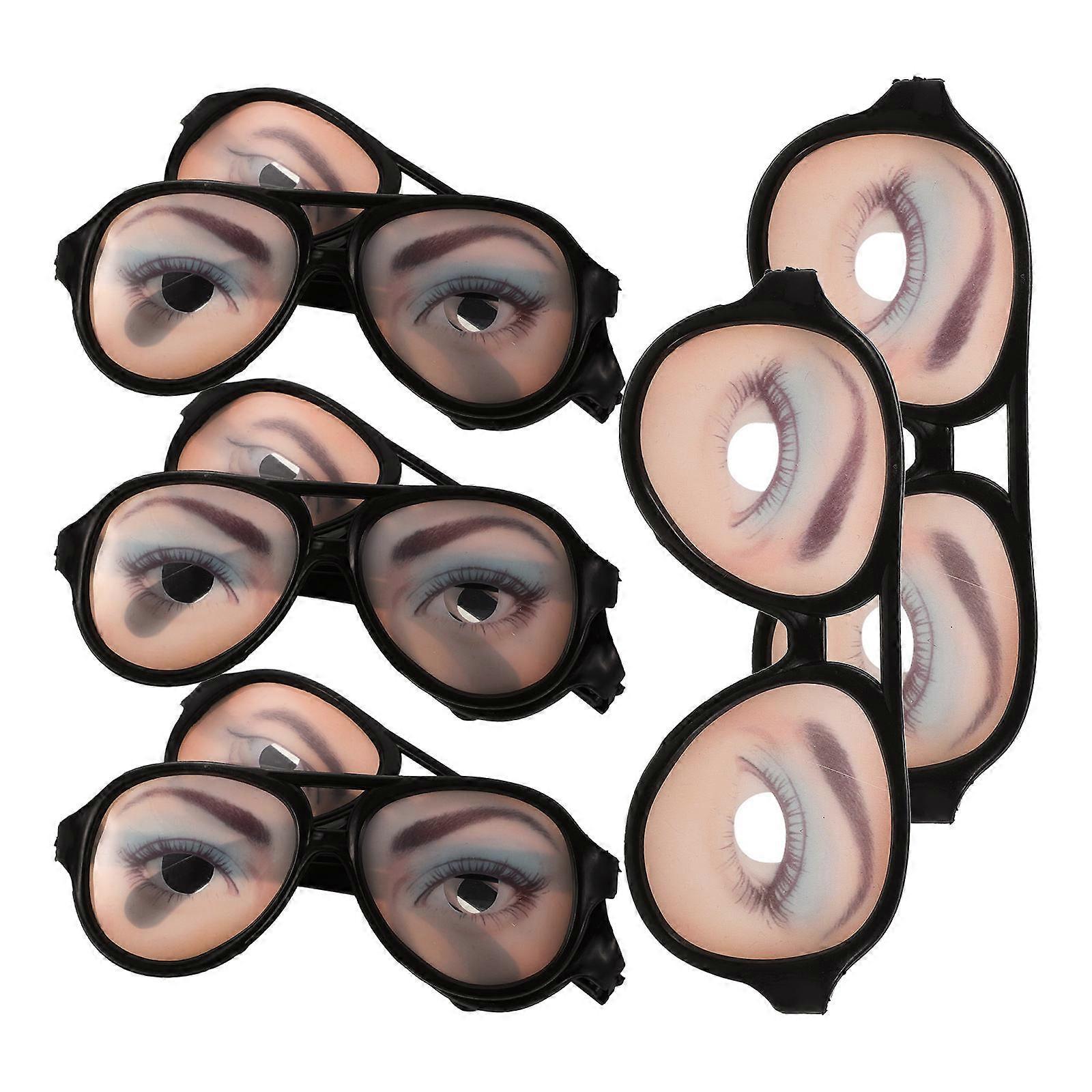 8 Pcs Halloween Funny Eyeglasses with Crazy Patterns for Party Props and Photo Accessories Random Design
