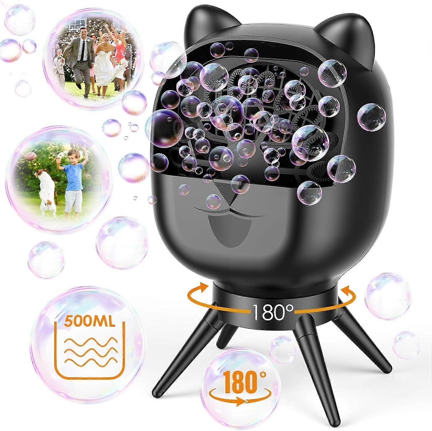 Bubble Machine for Toddlers Kids, 18000+ Bubbles/Min Auto-Rotating Rechargeable