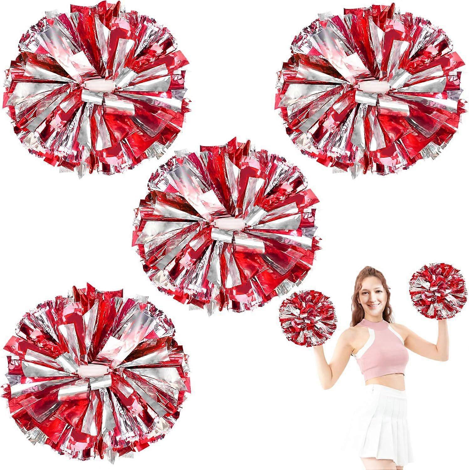2025 Latest Model 4Pcs Upgraded 12inch Metallic Cheerleading Pom Poms,