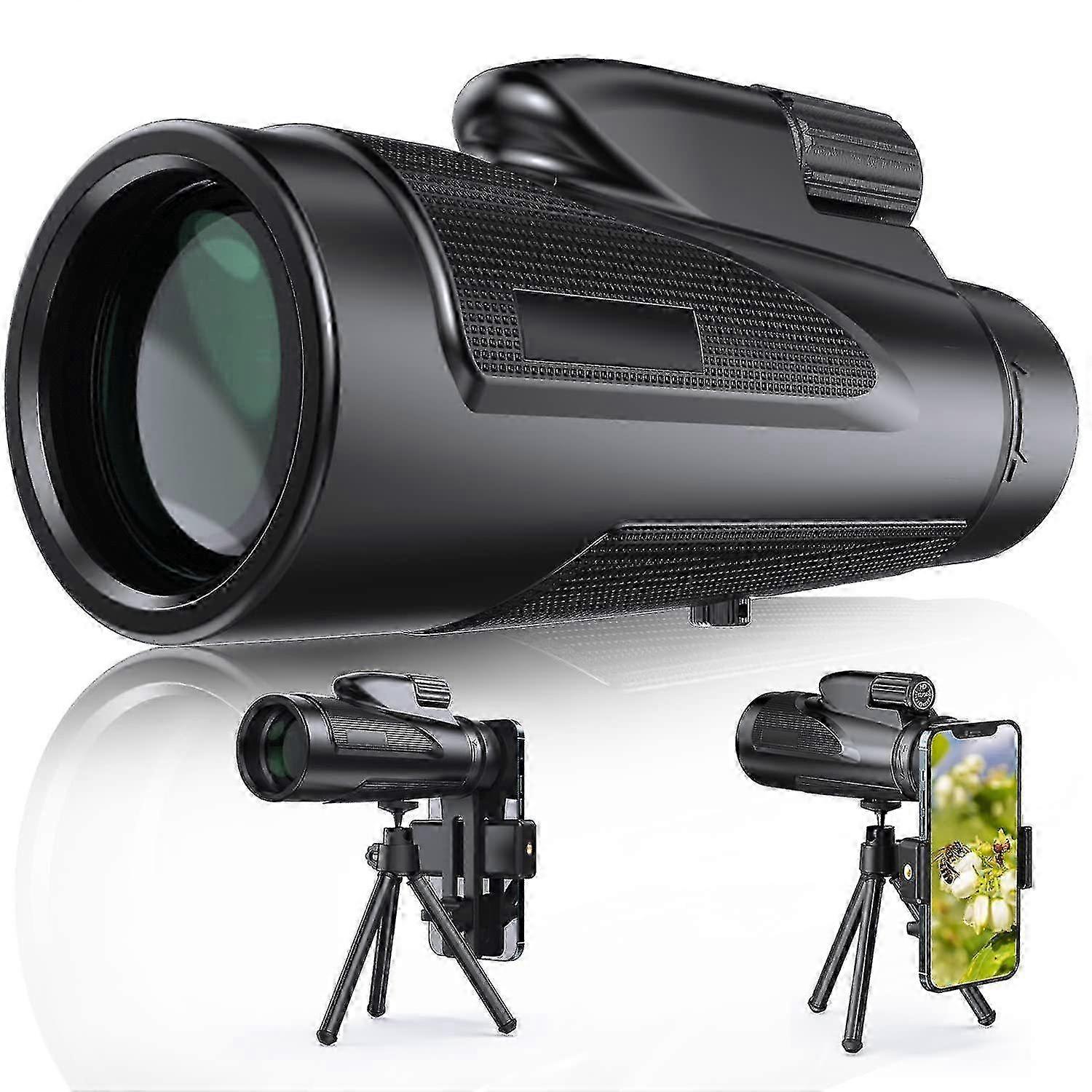 12x50 Monocular Telescope for Adults, HD high power Bak4 Prism Monocular, Waterproof Monocular Scope with Smartphone Adapter Tripod for Hunting campin