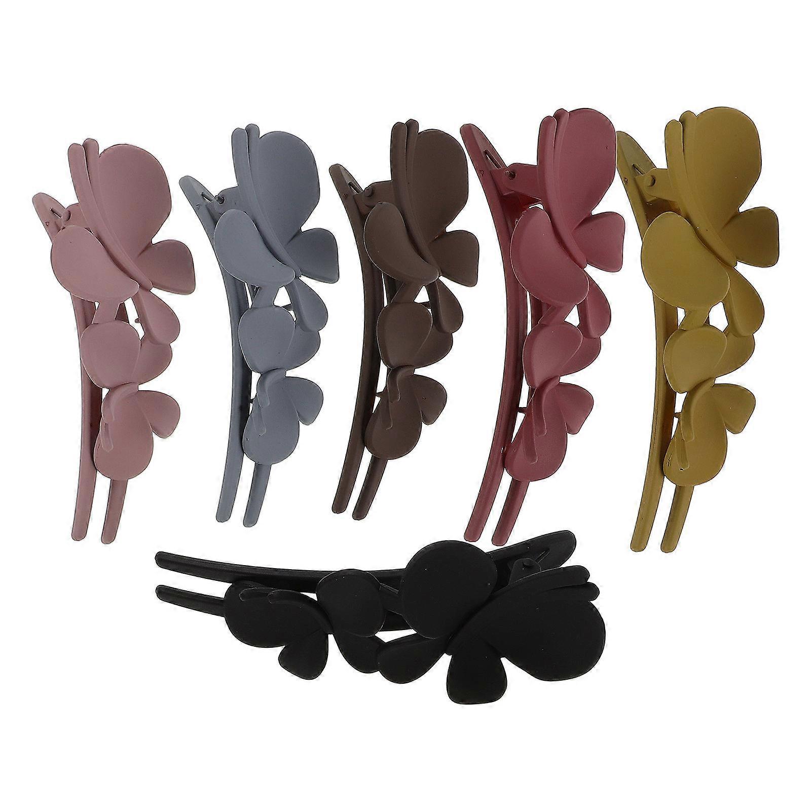 Hair Pins Duckbill Clip Horizontal Clip Matte Finish Everyday Wear 6Pcs
