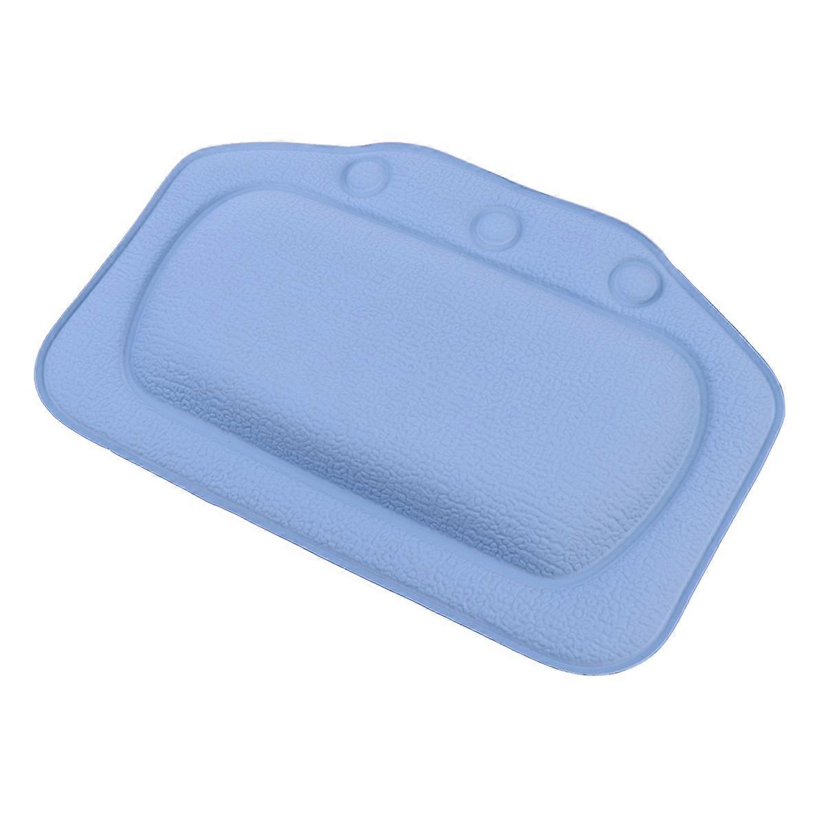 Bath Tub Pillow Headrest Bathroom Accessory Relaxation Dark Blue Rectangular PVC Material Slip-Resistant 1Pack