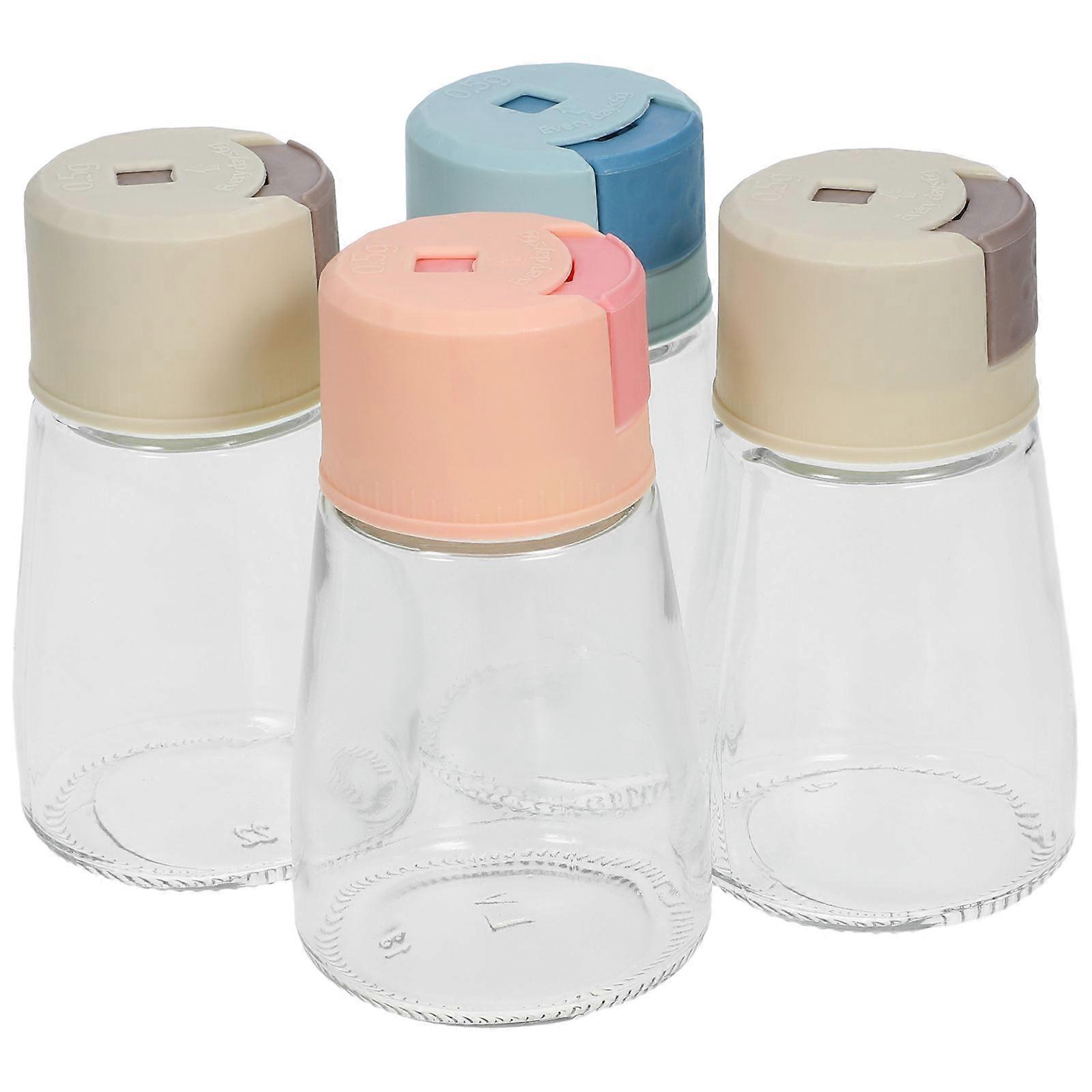 4pcs Press Style Seasoning Jars, Practical Spice Storage for Kitchen, Dining Room, BBQ, Space Saving & Easy to Use
