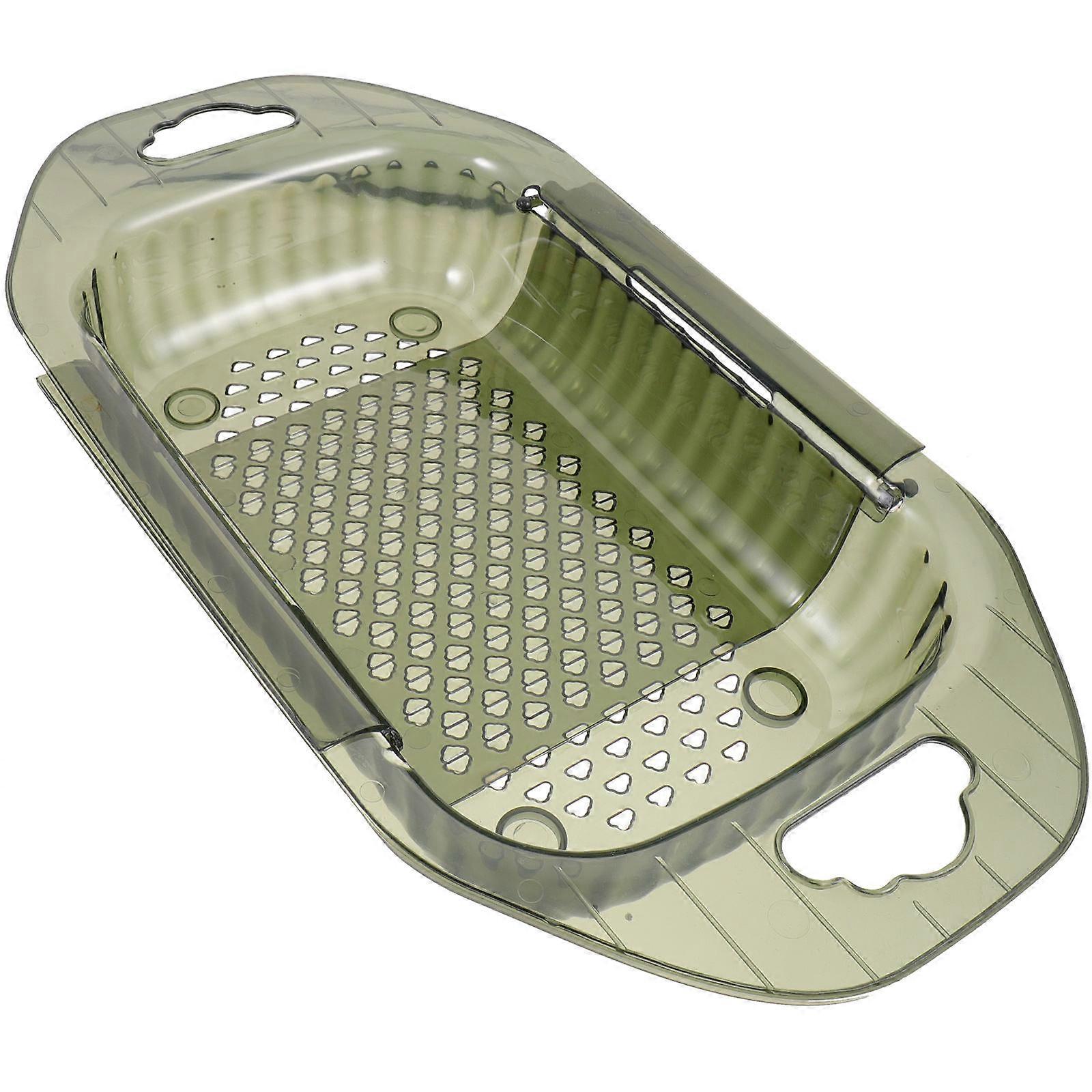 Extendable Basket with Smooth Edges for Kitchen Sink – Multi Use Over Sink Drying Rack, Fruit and Vegetable Strainer, and Comfortable Handheld