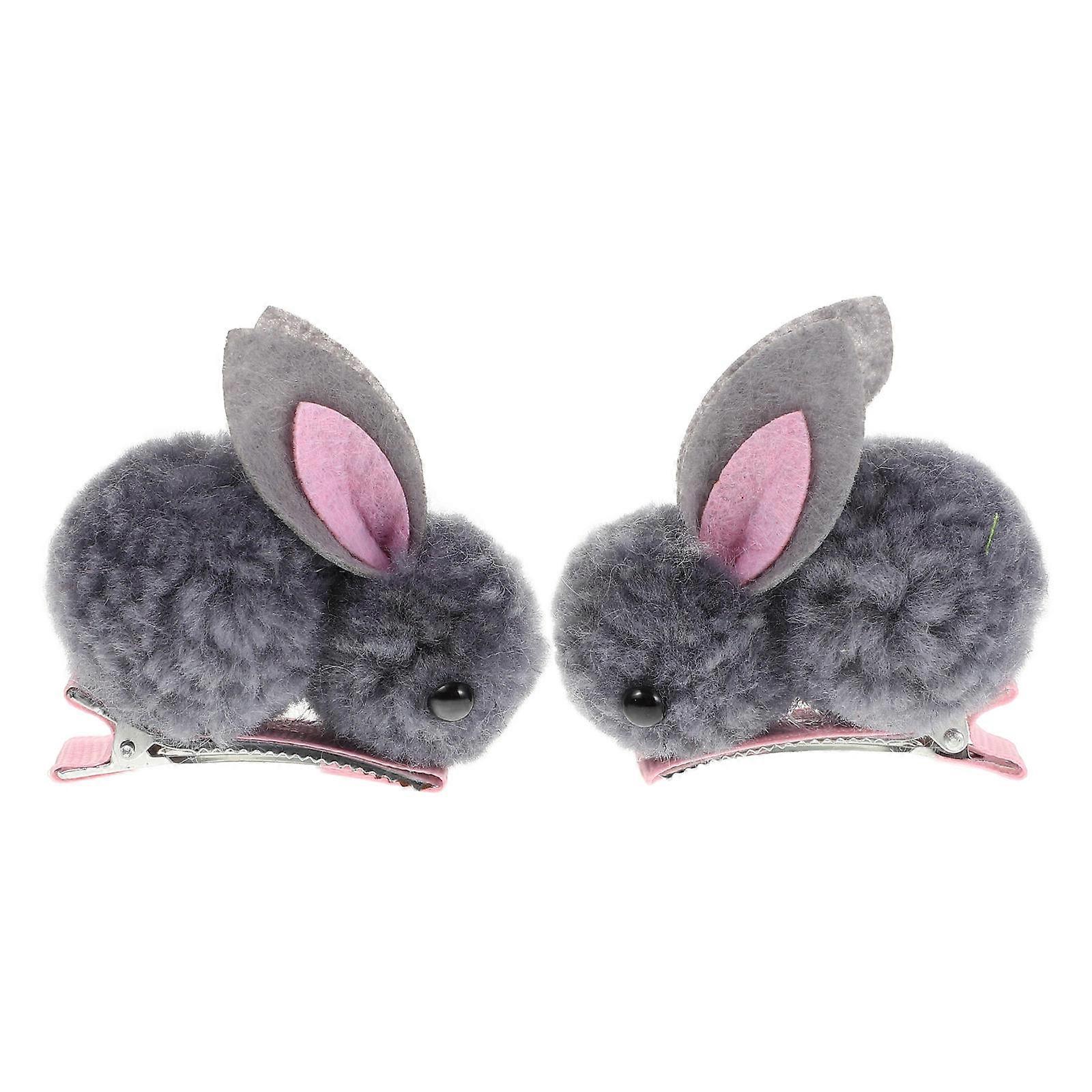 Bunny Ears Clips For Toddlers 3D Bunny Shape Cute 3D Design Hair Accessory PP Cotton 6.00X6.00X2.00CM 1Pair