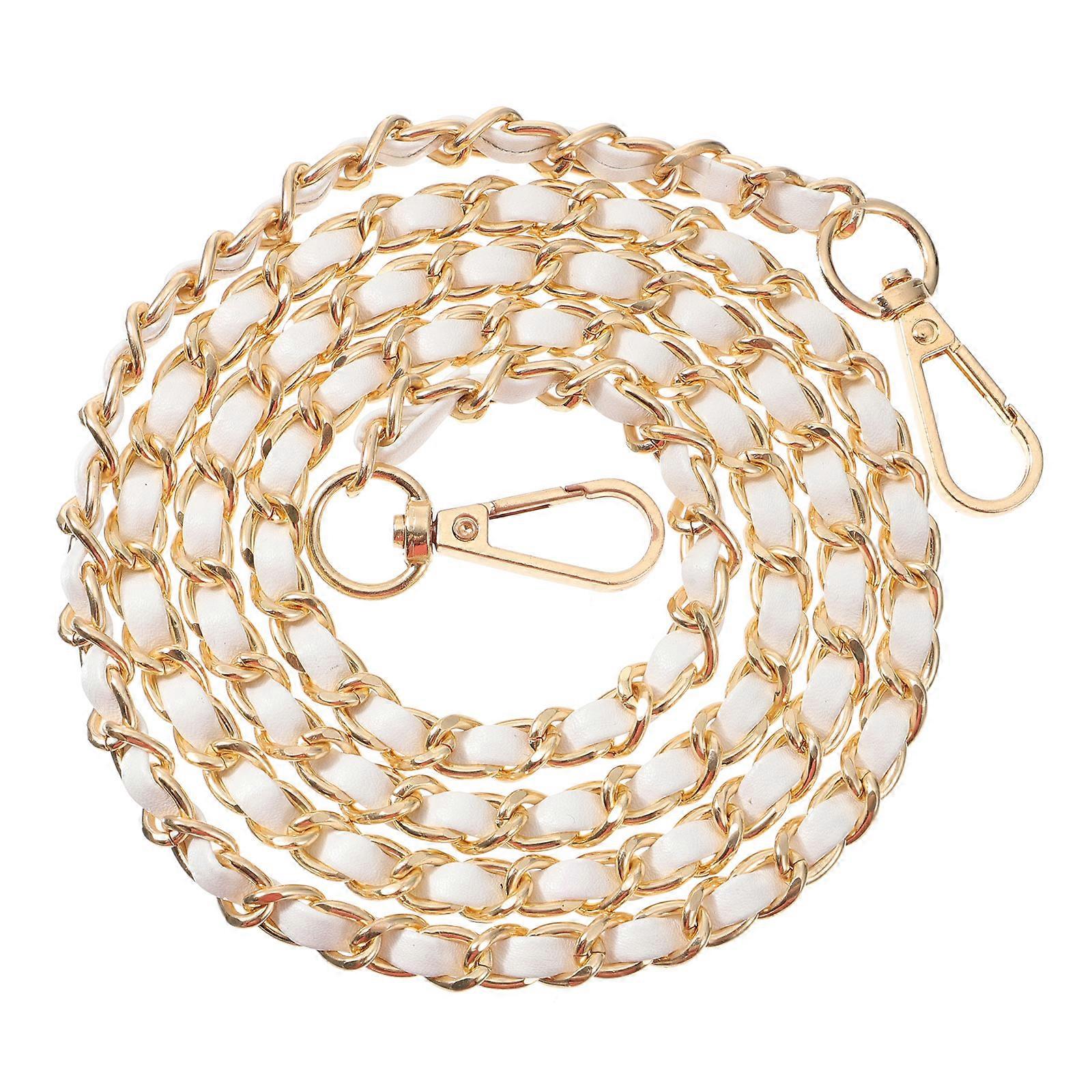 Handbag Extension Chain Flat Metal Chain Purse Strap for Everyday Use Rectangular Shape 1.5X120CM 2Pack