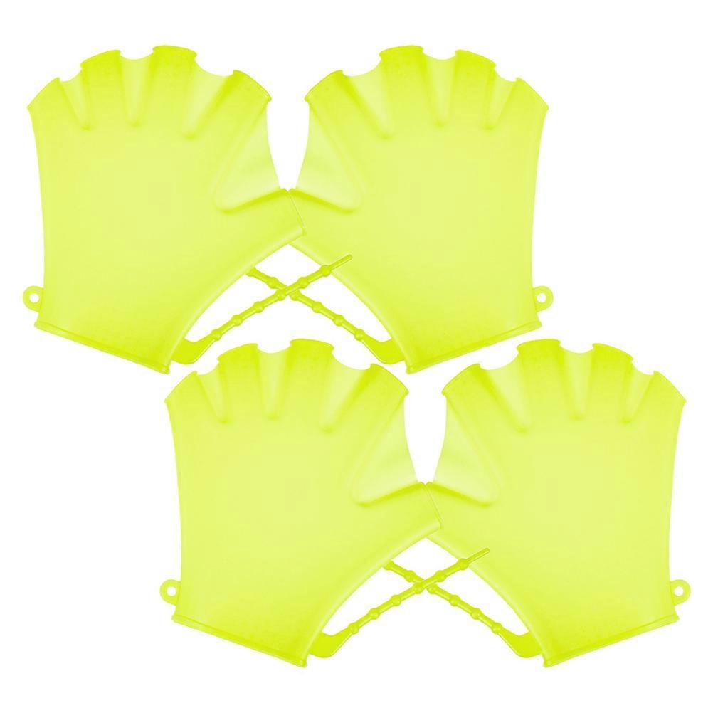 Hand Flippers For Swimming Children Pool Gloves Diving Kids Training Gloves Light Green 4Pcs
