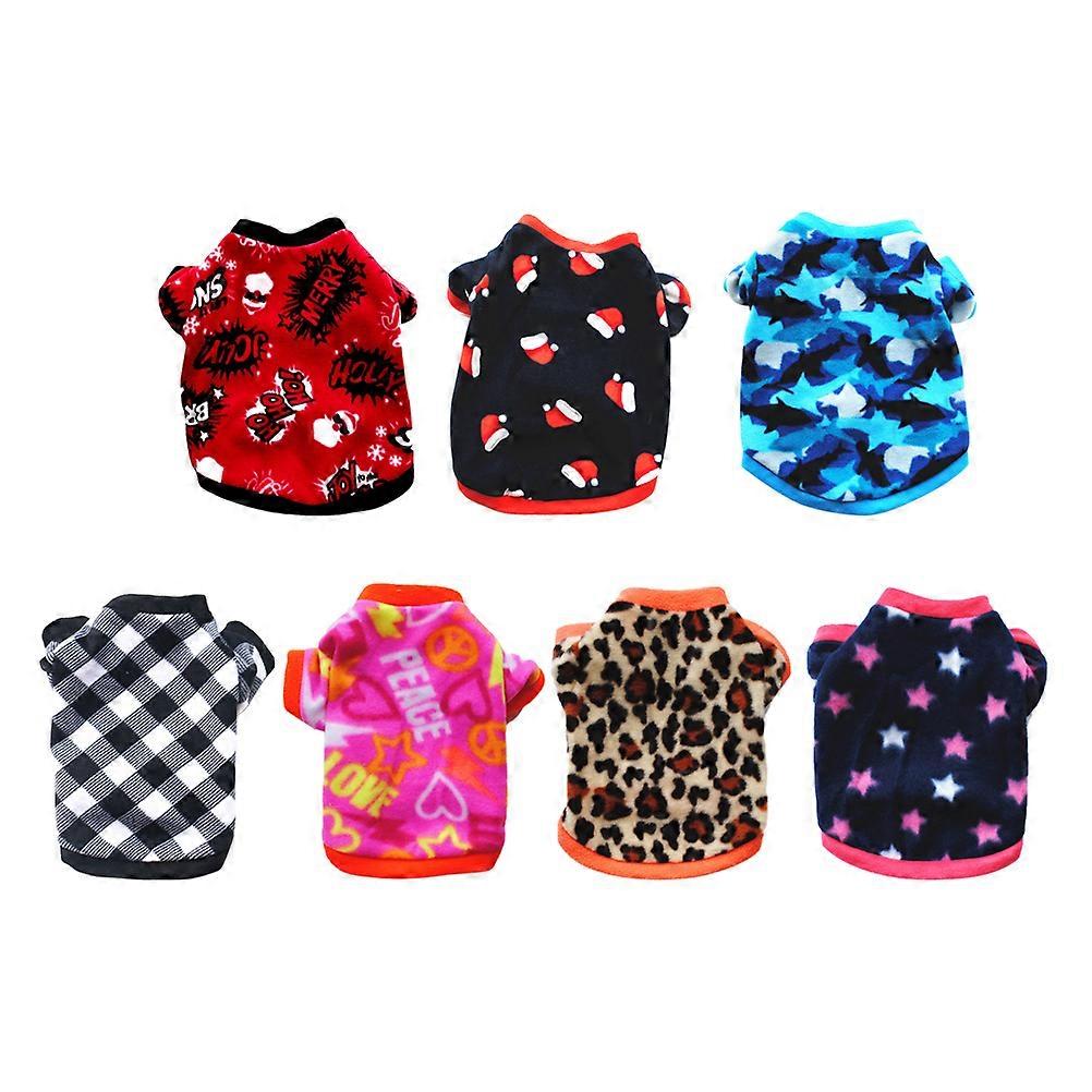 Pet Dog Warm Clothes Cold Weather Dog Clothes Comfortable Pet Costume M Checkered 7Pcs