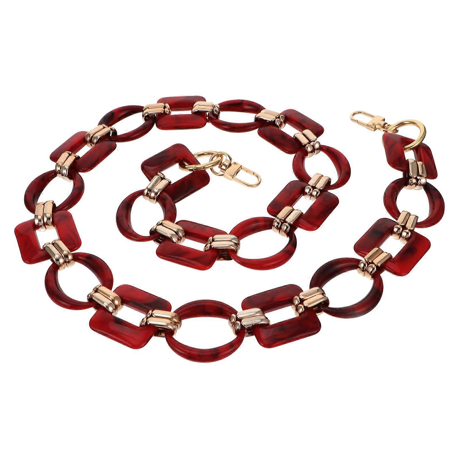 Decorative Chain For Women's Bag Retro Bag Chain Handbag Accessory Red Square 1Set