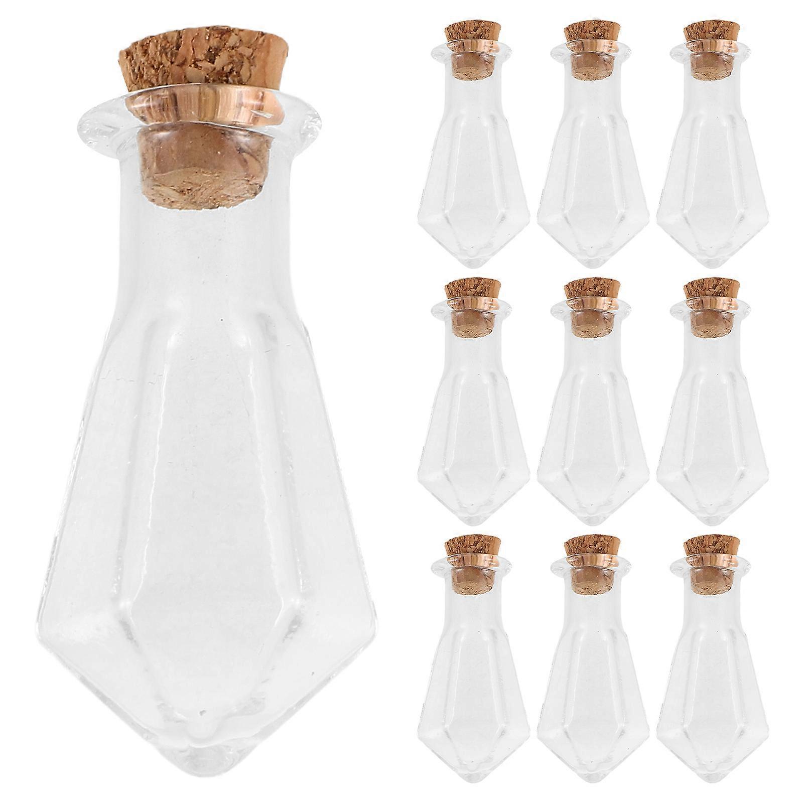 10pcs Mini Glass Bottles with Stoppers – Tiny Wishing Bottles for DIY Crafts, Souvenir Storage, Art Decoration, and Drift Projects