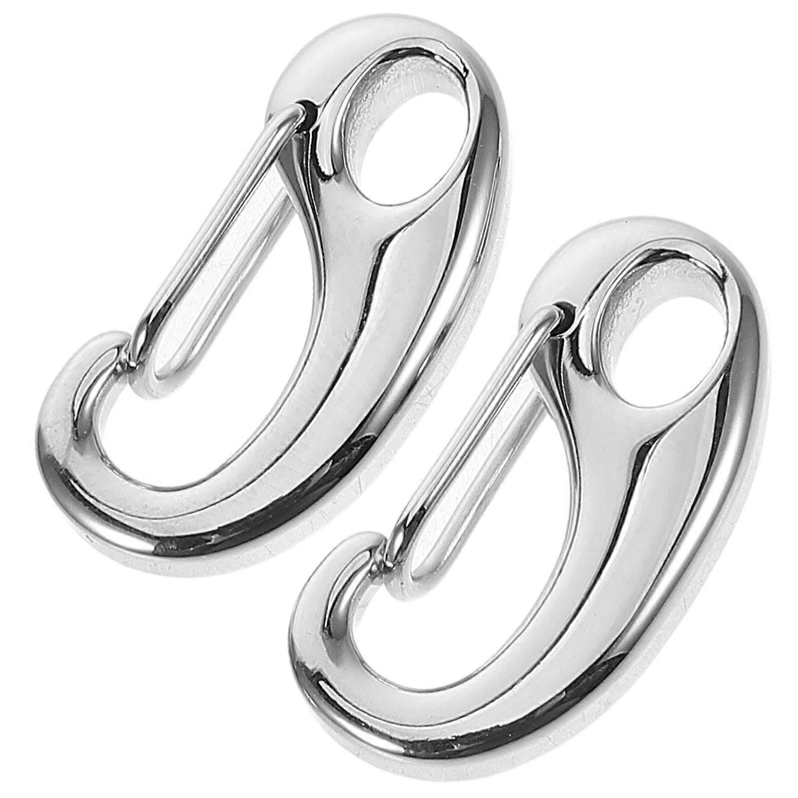 Flagpole Clips Double Lobster Clasps Silver for Hammock 2pcs