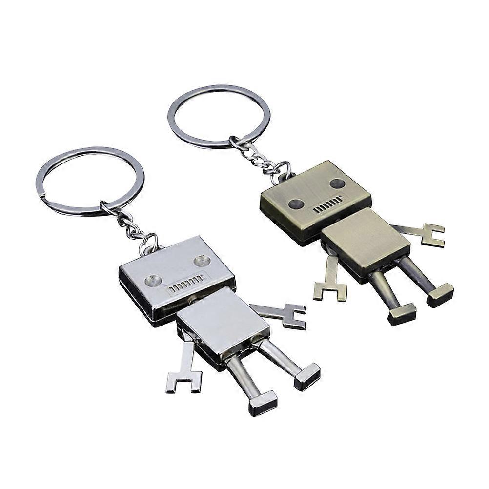 Bag Pendant Robot Metal Pendant Decoration For Christmas 2Pcs