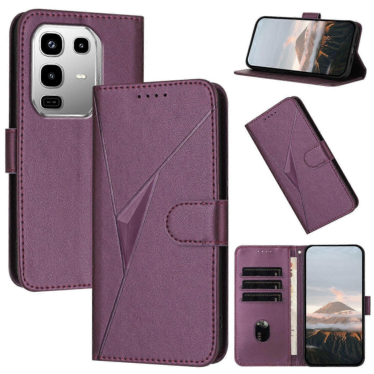 Triangle Pattern Buckle Clasp Leather Phone Case