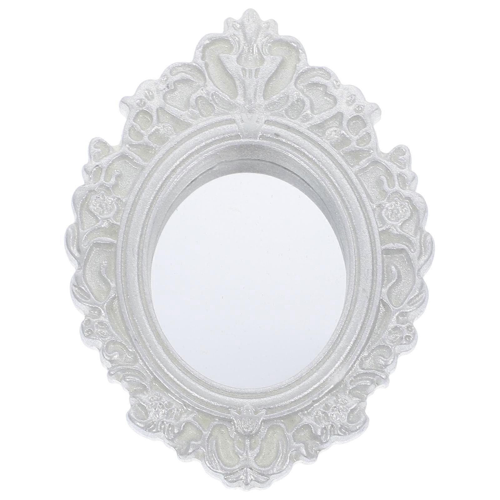 ミニハウスミラードールハウスミニチュアごっこ遊びオーナメントデコレーションシルバー7.5X5.5X0.7CM 1個