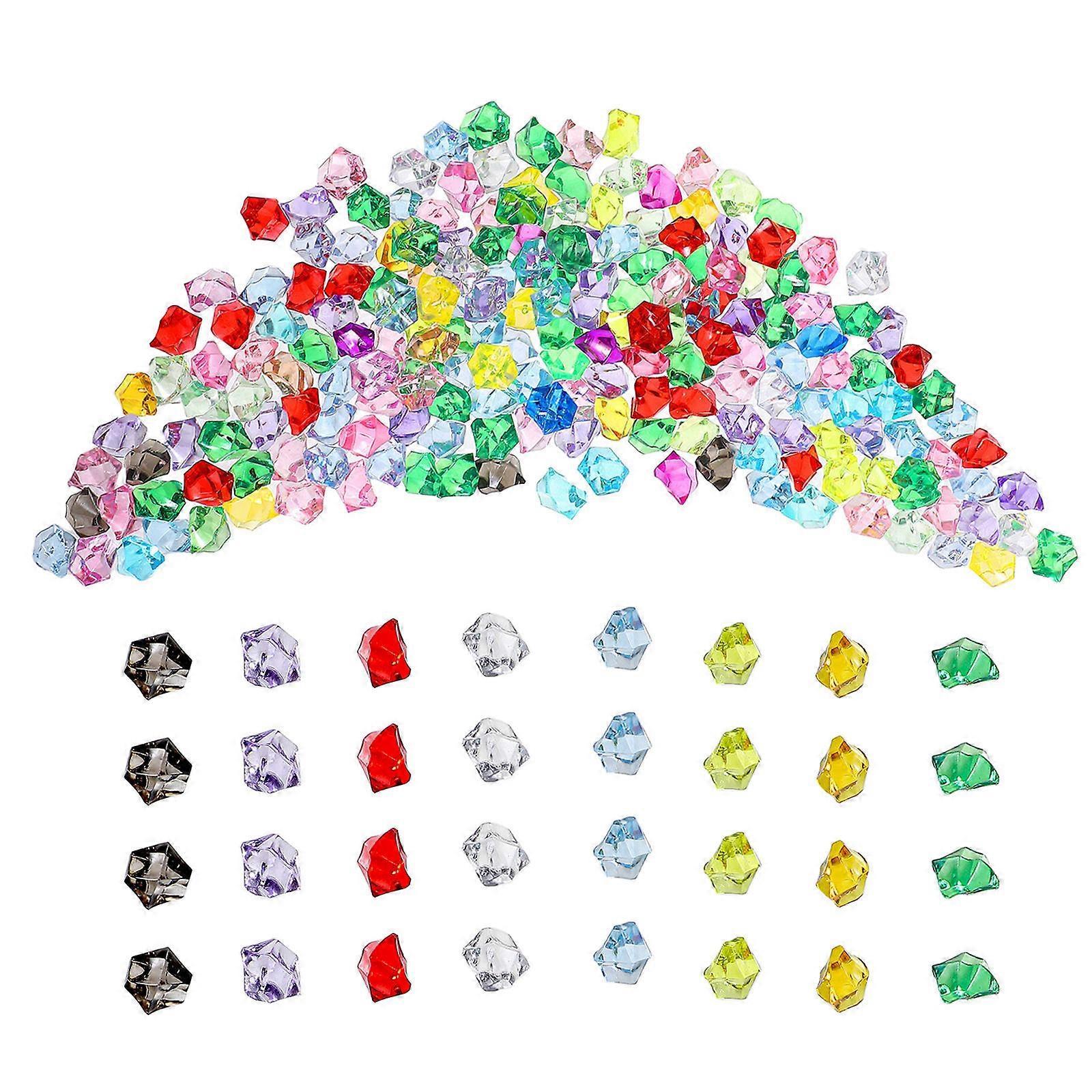Acrylic Gems Vase Fillers Multicolored Transparent Irregular Fake Crushed Ice Rocks Table Scatters For Fish Tank Centerpiece Table Decoration 200Pack