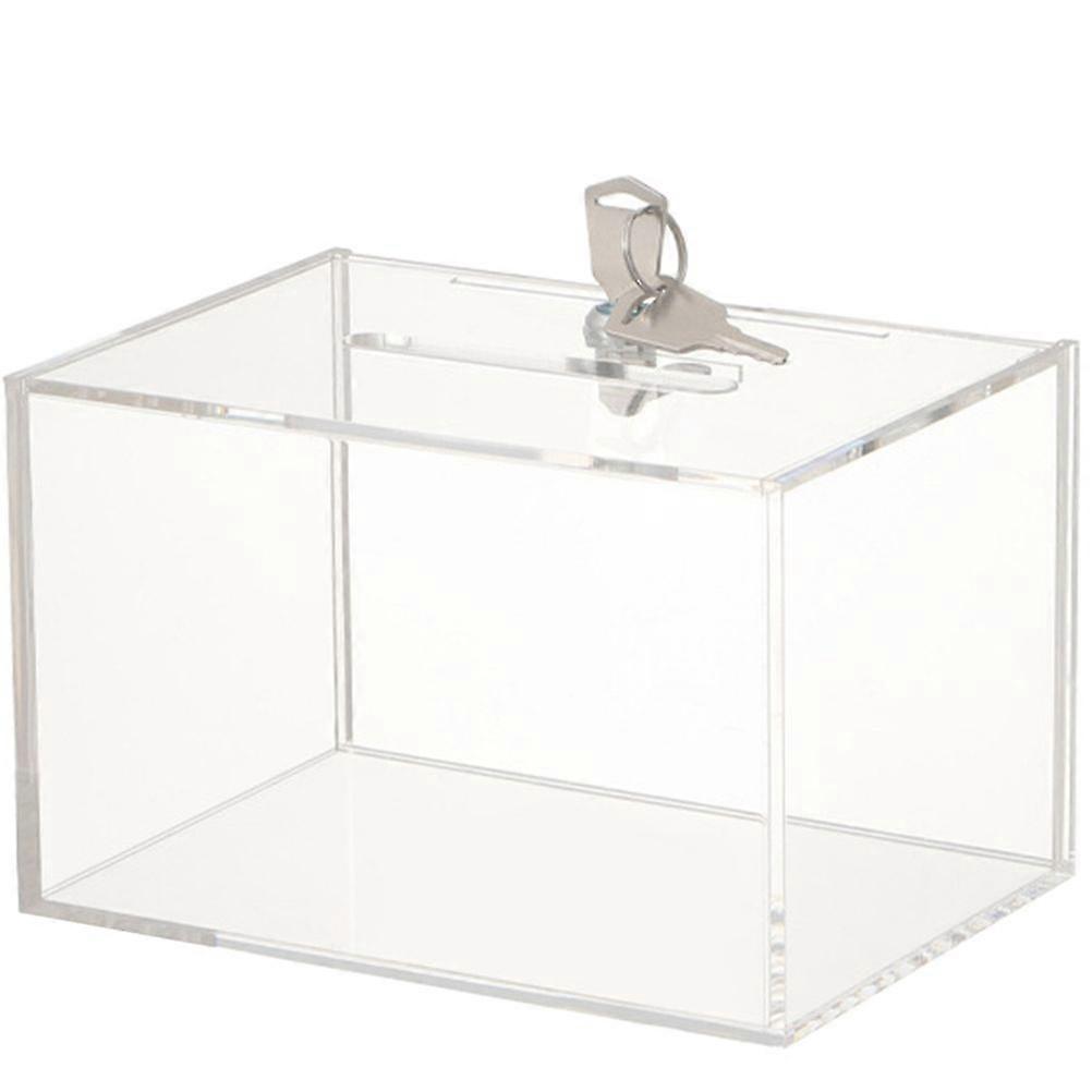 Transparent Donation Box Suggestion Box with Lock Complain Letter Box Donation Box