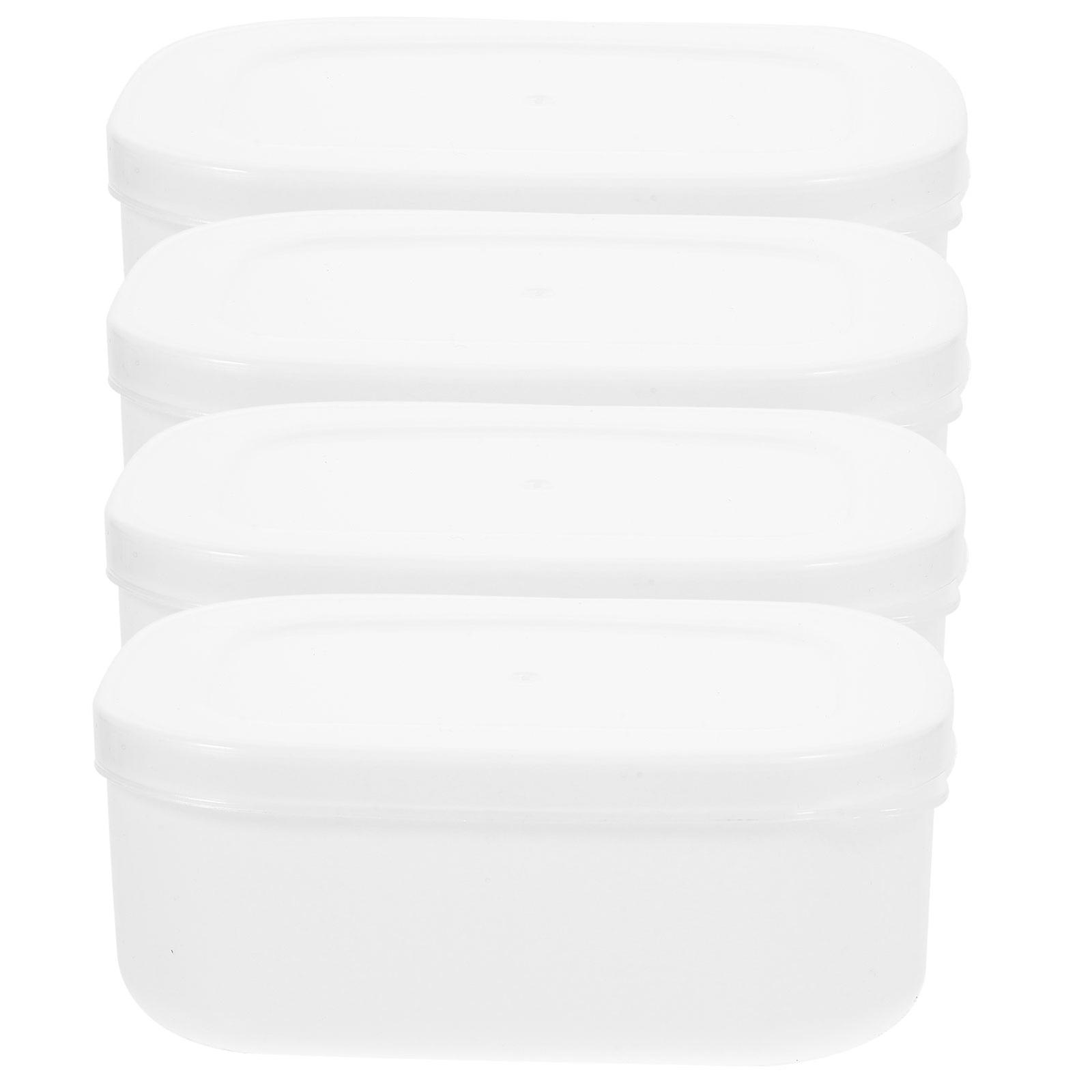 Convenient Fruit Boxes Portable Freezer Boxes Household Food Accessory Transparent Rectangular For Meal Prep 4Pcs