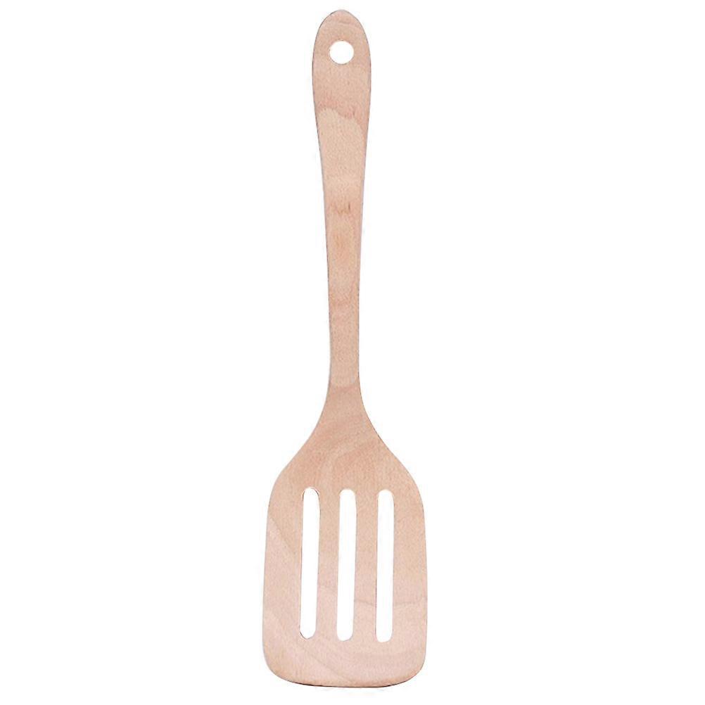 Wood Turner Spatula Slotted Turner Safe For Cooking Protect Hands From Scald 30.5X7.7CM 1Pcs