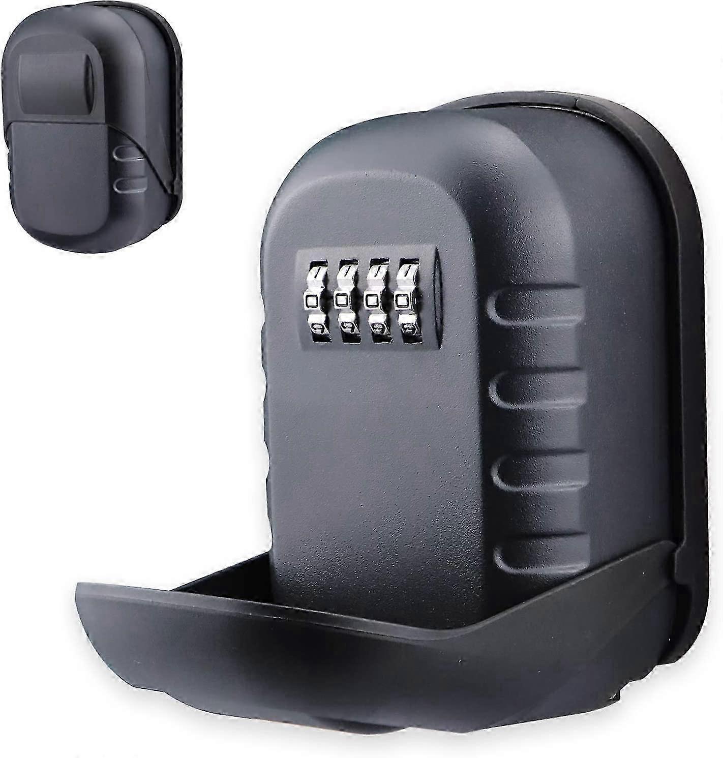 Wall Mounted Key Safe Box, 4-Digit Combination (Black)