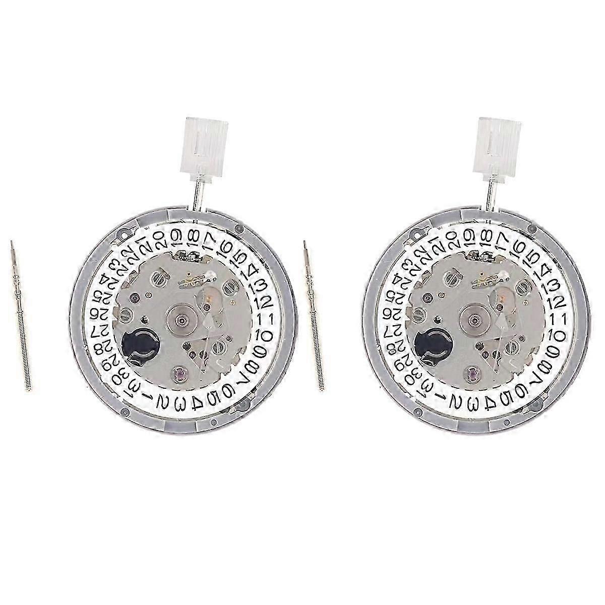 2PCS NH35A NH35 Movement High Accuracy Mechanical Watch Movement Date At 3 Datewheel 24 Jewels Auto