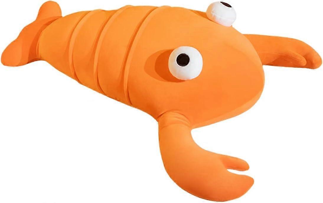 Soft Crab Plush Hugging Pillows Cute Red Crab Stuffed Toy Realistic Marine Crabs Plushies Back Cushion（Shrimp）