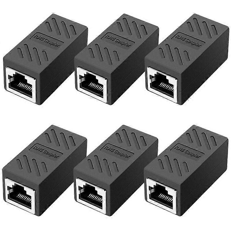 6 Pieces RJ45 Coupler, Network Coupler, Ethernet Connectors, Shielded Online Coupler for CAT7/CAT6/CAT5E/Cat5