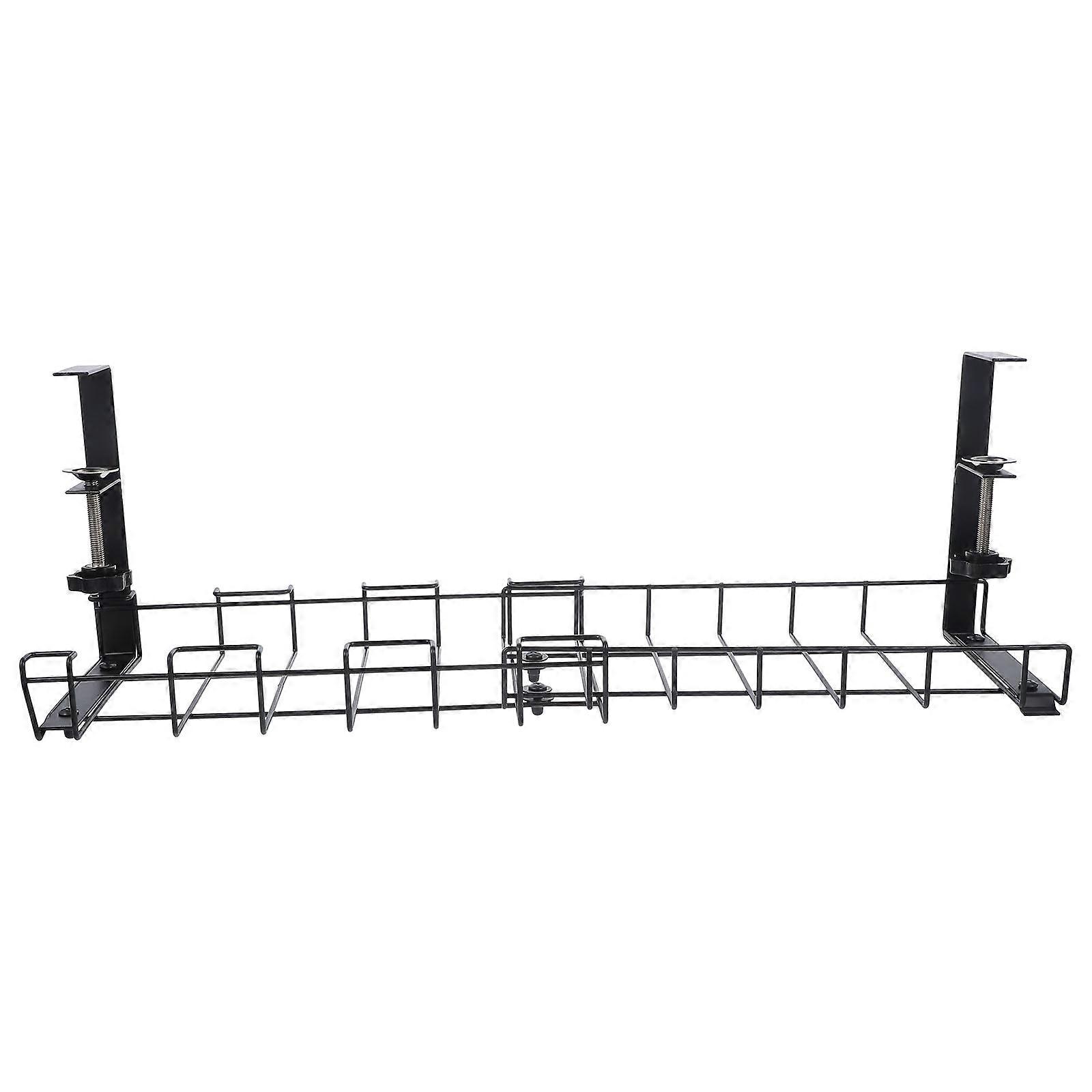 Under Desk Cable Organizer Durable Cord Management Tray Mesh Design Tidy Workspace Black for Home Office Use