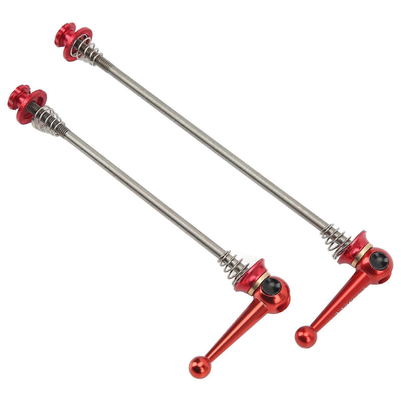 CANSUCC 2Pcs Bicycle Wheel Axle Quick Release Aluminum Alloy Skewer Titanium Alloy Stem for MTB Road Bikes Red