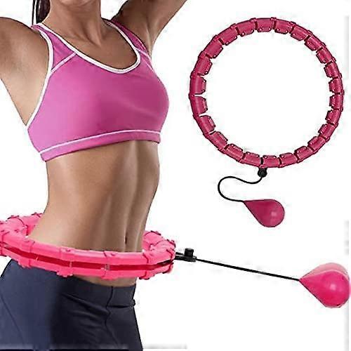 Smart Weighted Hula Hoop for Weight Loss and Fitness for Adults, Adjustable Size, Pink, Comfortable Grip Design