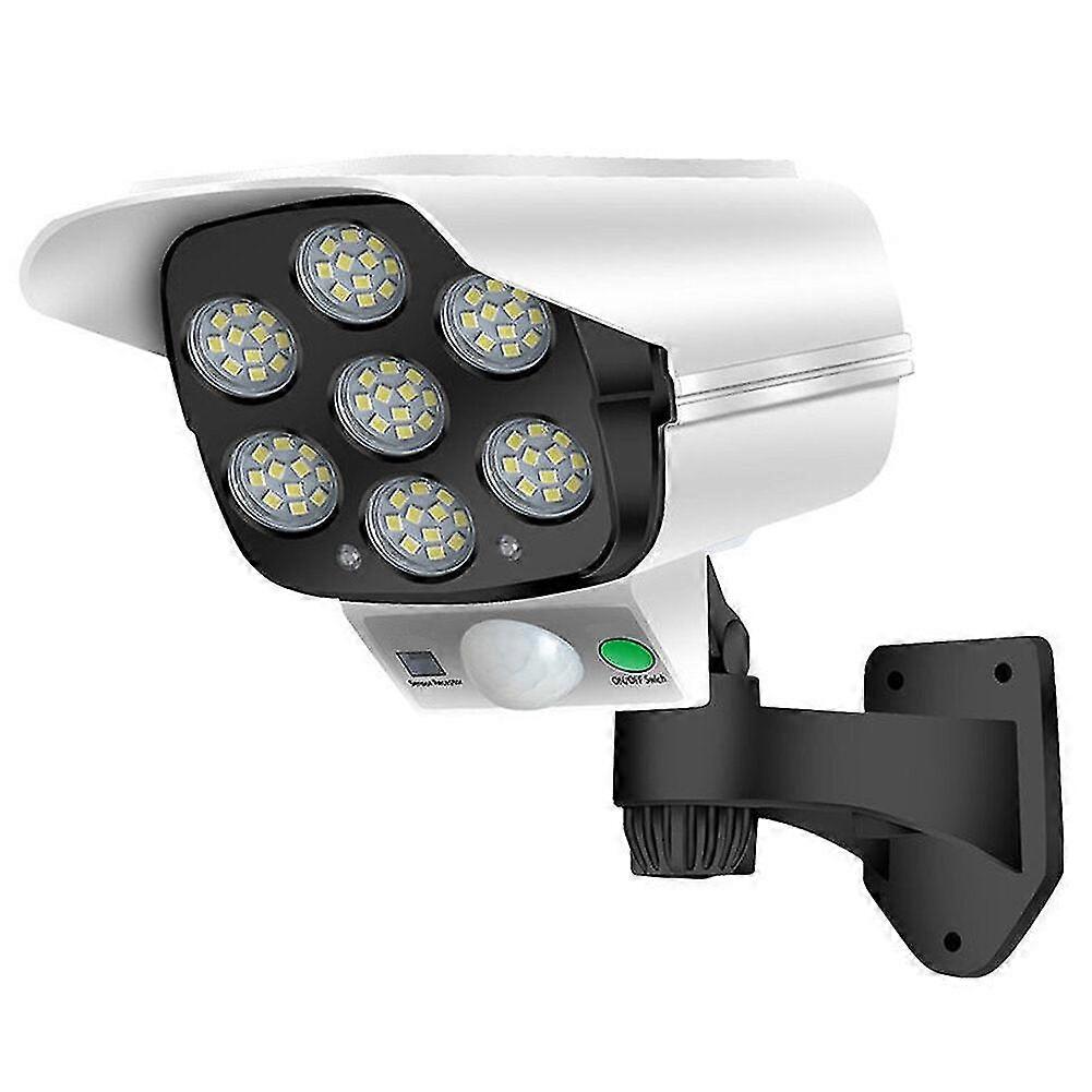 2-In-1 Solar Powered Security Dummy Camera & Outdoor Wall Lamp - Simulated Street Spotlight for Garden Use
