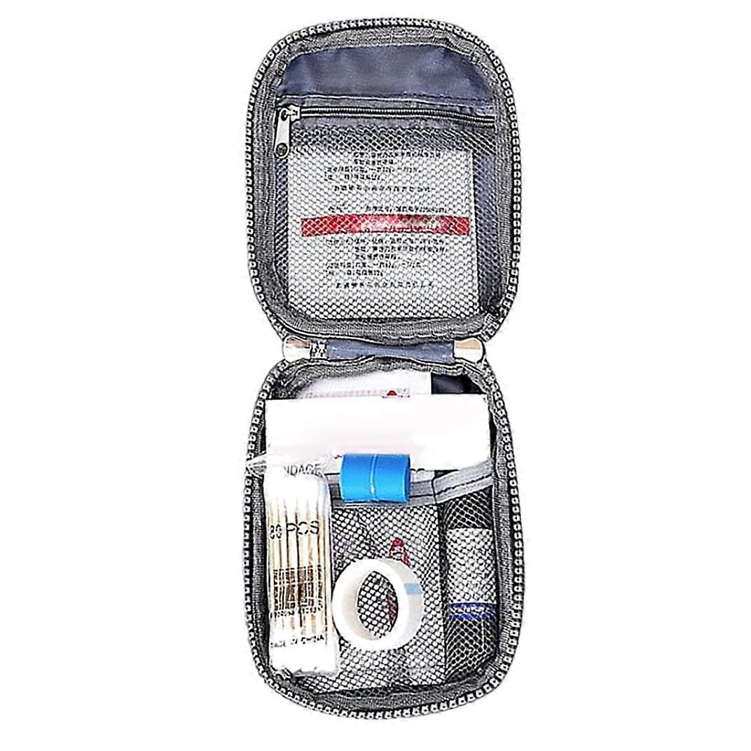 Erste-Hilfe-Kit Beutel Mini Notfallbox für Camping und Wandern, Rote Pille Aufbewahrungstasche, Leerer Beutel