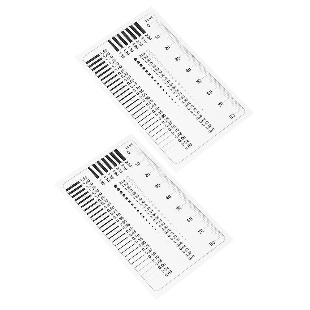 Precision Measuring Tools Estimation Chart Gauge Ruler Manufacturing Quality Control Transparent Line Width Measurement 2Pcs