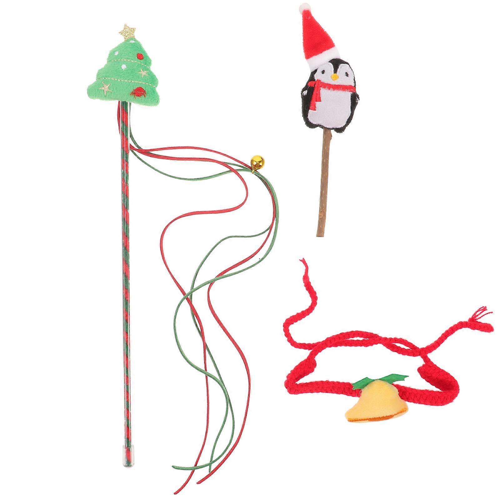 Interactive Cat Toys Chewing Stick Holiday Style Festive Decoration Assorted Color 1Set